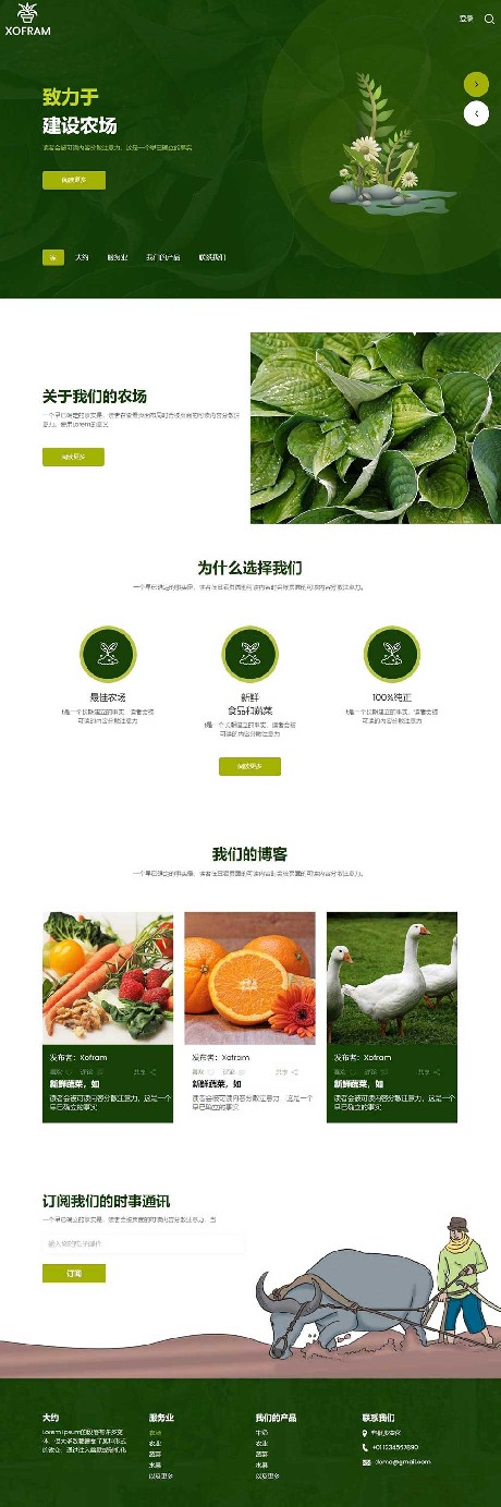 农场新鲜果蔬网站建设模板